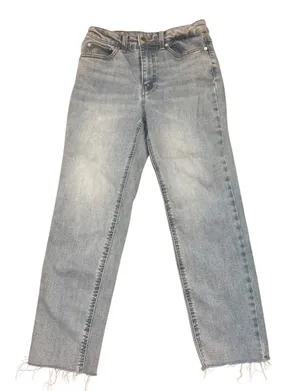 OAT New York High Rise Straight Crop Jeans Raw Hem Light Wash Size‎ 4/27 thumbnail 1