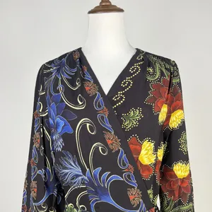 NWOT Farm Rio x Anthropologie Mixed Arabesque Scarves Wrap Mini Dress Size M thumbnail 6