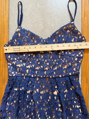 Toby Heart Ginger x Love Indie Navy Crochet Lace Midi Dress Medium NWT thumbnail 9