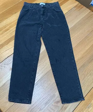 Current/Elliott C/E Black High Waisted Pleated Straight Leg Jeans‎ Size 27 thumbnail 1