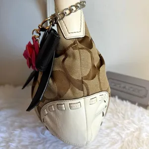 y2k COACH Brown Cream Signature Ergo Hobo Shoulder Bag thumbnail 6