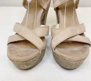 UGG Arian Snake Platform Wedge Ankle Wrap Tan Leather Sandals Womens Size 7.5 thumbnail 6