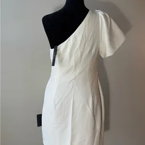 Lulus Flirtatious Celebration White One-Shoulder Tulip Mini Dress thumbnail 5