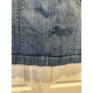 Old Navy Womens Blue Denim Mini Skirt Size 8 Medium Wash Front Slit Raw‎ Hem Y2K thumbnail 9