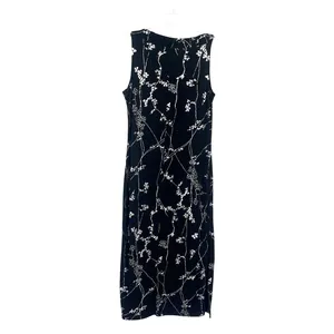 Vtg Y2 Eve Adams Midi Dress Sz M Holiday Gala Metallic Glitter Formal Floral thumbnail 7