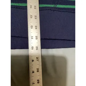 OFFLINE by Aerie Womens Waffle Knit Striped Oversized Top Navy Green Medium thumbnail 7