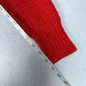 Aerie CozyUp Waffle Button Sweater Women’s XXS Red Oversized Grandpa Cabincore thumbnail 8