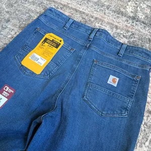 New Carhartt Rugged Flex Slim Fit Tapered High Rise Jeans BD5105-W Blue 12 thumbnail 4
