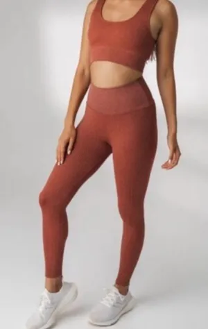 Balance Athletica Ribbed Leggings in Rust thumbnail 1