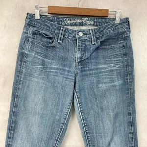 Y2K American Eagle Womens True Boot Jeans Size 6 Low Rise Stretch Indie McBling thumbnail 3