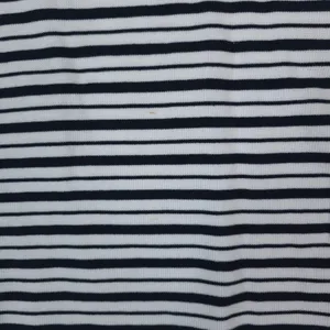 Crazy Horse Striped Waffle Knit Thermal Shirt Women Medium Navy Blue White thumbnail 11