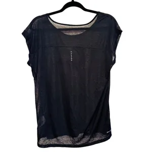 237 | Nike Dri-FIT Womens Large Cap Sleeve Running Workout‎ Top Black thumbnail 2