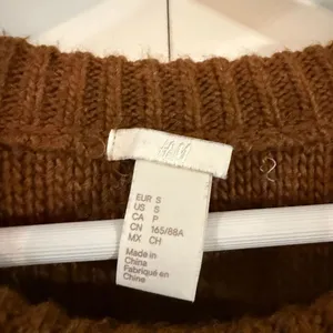 H&M brown chevron crewneck wool blend sweater size small thumbnail 4
