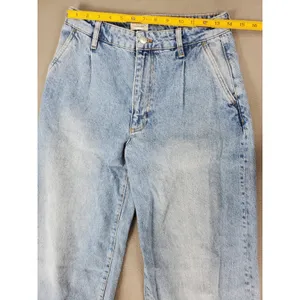 Pilcro and the Letterpress Wide Leg Jeans Womens 26 Blue Light Wash Pleated High‎ Rise Anthropologie thumbnail 5