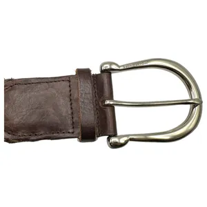 Michael Kors 553633 Braided Large Buckle Brown Leather Belt Women's Size Medium thumbnail 3