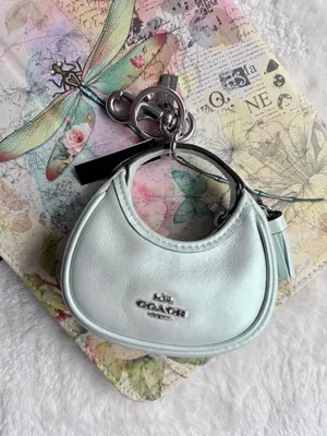 Coach Mini Carmen Bag Charm Pearlized Baby Green Leather thumbnail 6
