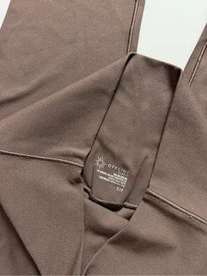 Aerie Offline Real Me 7/8 Hi-Rise Leggings, Brown, Size S (Long) thumbnail 4