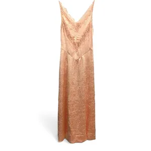 Free People Maxi Slip Dress Maybe Forever Lace Trim‎ Crinkle Fabric Peach 2 / XS thumbnail 4