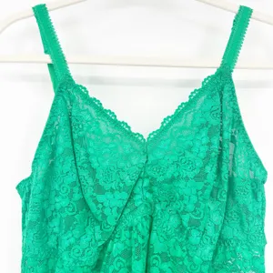 Torrid Womens Y2K Coquette‎ V-Neck Floral Lace Camisole Cami Top Size 2X Green thumbnail 2