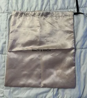 Mach & Mach Shoe Dust Bag Purse Blush Pink Sheen Drawstring Luxury Designer thumbnail 1