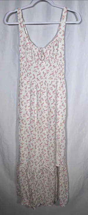 Hollister Womens Pink Floral Maxi Dress Xs thumbnail 1