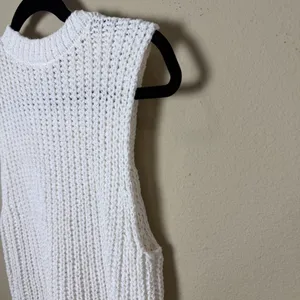 ABERCROMBIE & FITCH Open Knit Sweater Tank Top Vest White Cream Size Small thumbnail 7