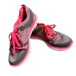 Skechers Flex Sole 11727 Sneakers Lightweight Memory Form 7.5 Grey/Pink Orange thumbnail 3