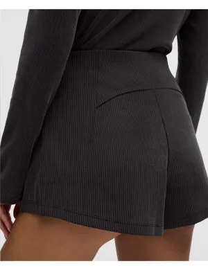 Lululemon Softstreme Ribbed Shorts High Rise Dark Gray Size 8 Sold Out thumbnail 2