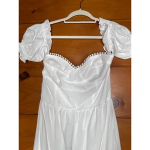 NWT Lulus Sweet Sunlover White Embroidered Off-the-Shoulder Midi Dress Summer M thumbnail 5