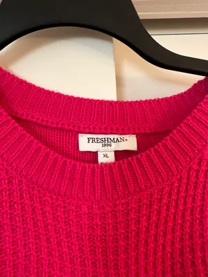Freshman Hot Pink Cropped Sweater thumbnail 3