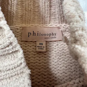 Philosophy Republic Clothing Women Beige Chenille Mock Neck Ribbed Sweater XS thumbnail 5