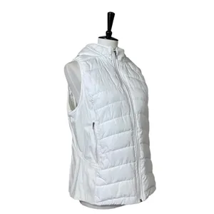 Tangerine Vest White Quilted Puffer Full Zip Hooded Zip Front Women’s Size Large thumbnail 2