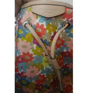 Vintage Tan Floral Coach Tote thumbnail 5