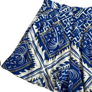EUC Anthropologie Cory Lynn Calter Everly Blue Palm Tree Motif Size XS thumbnail 5