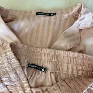 Tart Pink striped pajama short set thumbnail 2