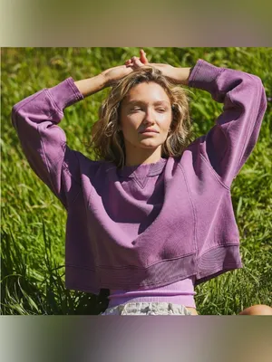 NWOT Free People FP Movement Intercept Pullover - Champion Purple - Small thumbnail 6