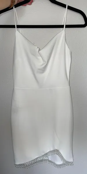 White Beaded Dress thumbnail 2