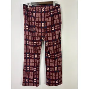 The Great Pajama Pants Womens 1 Burgundy Plaid Plush Fleece Sleepwear Lounge NEW thumbnail 3