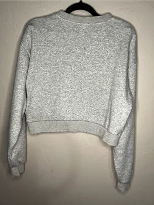 Sunday Best‎ Aritzia Ellie Cropped Embroidered Butterfly Fleece Sweater thumbnail 9