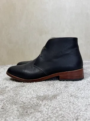 Nisolo Isa Chukka Boots Leather Oxford Block Heels in Black 7.5 thumbnail 5