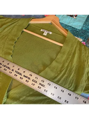 Peppe Peluso $168 Woman’s S Green Short Sleeve Button-Up Cardigan Shirt Size S thumbnail 9