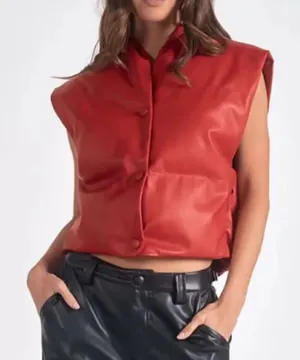 Elan Red Faux Leather Puffer
Vest(Size Small) thumbnail 1