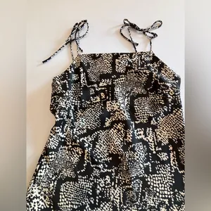 ZARA Black and Cream Printed Mini Slip Dress NWT Size‎ M thumbnail 5
