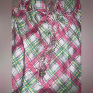 Victoria’s Secret angels plaid satin bow slip spring y2k classic ruffle boho thumbnail 2