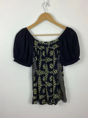 Maeve By Anthropologie Catania Shimmer Puff Sleeve Top Size XS thumbnail 6