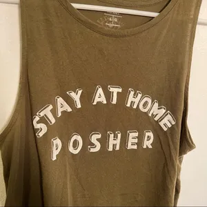 Oscilatey Old Navy Women's Size Large Tank Top Stay At‎ Home Posher Dark Green thumbnail 5