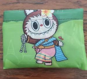 Labubu Chic Kawaii Retro Eco Friendly Trendy Packable Sturdy Reusable Nylon Bag thumbnail 1