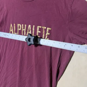 Alphalete Athletics Women's Large Burgundy Gold Logo Graphic Stretch Gym T Shirt thumbnail 4