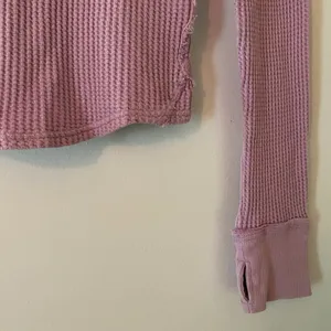 We The Free Waffle Knit Purple Long Sleeve Shirt Loungewear Long Sleeve Small thumbnail 4