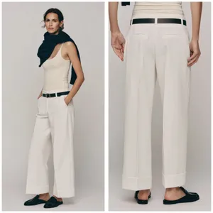 Zara Oyster Cuffed Wide Leg Trousers Size XS Minimalist Chic Relaxed 1478/234 thumbnail 2